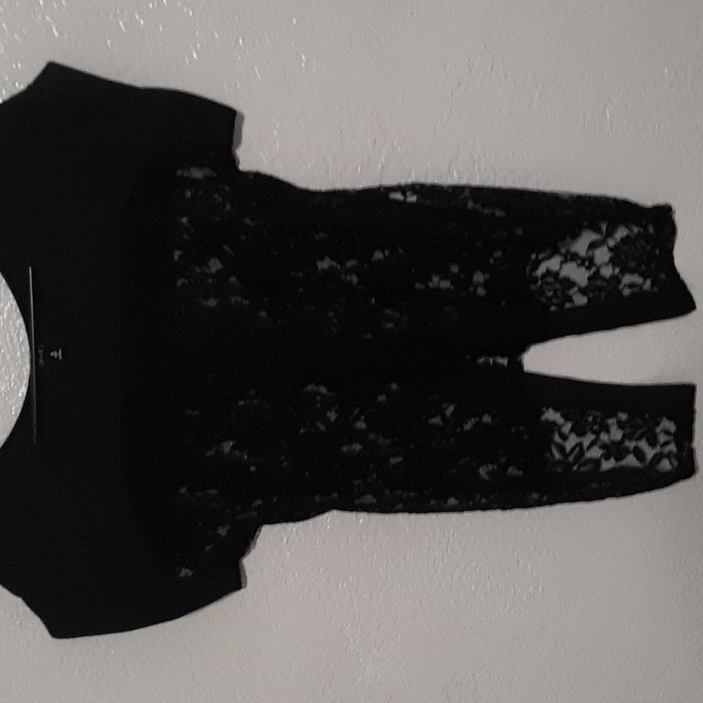 Black lace over top